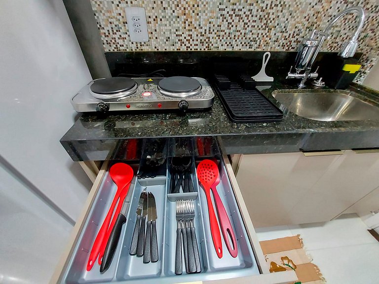 Flat Moderno e Funcional a 350m do Mar