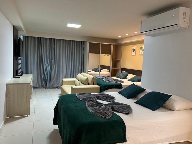 Flat Moderno e Completo com Vista para o Mar na praia de Tab