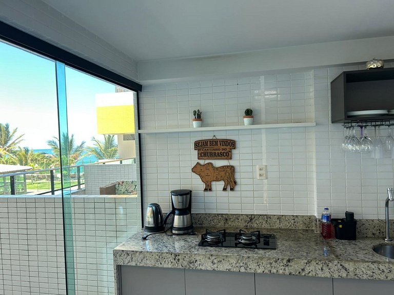 Flat Moderno e Completo com Vista para o Mar na praia de Tab